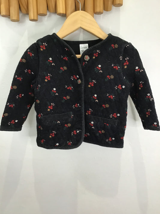 Sweater quilted black cardigan 12m