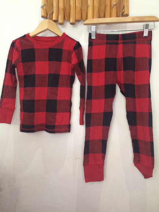 Organic red checkered pyjamas 6y