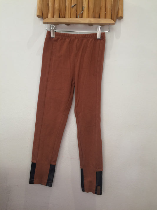 Deuxpardeux brown winter leggings 6y