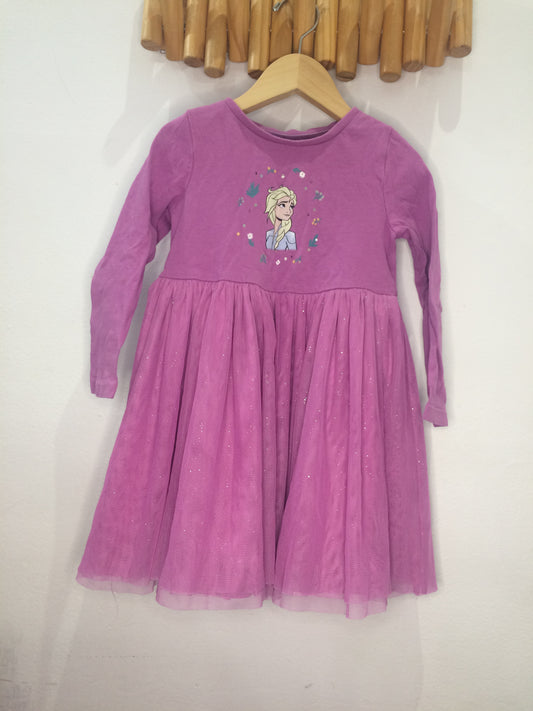 Purple frozen dress 3-4y*