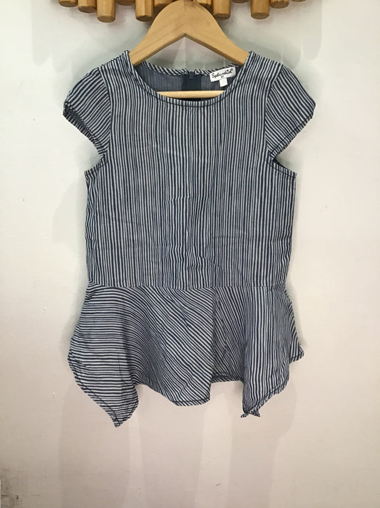 Tunic - breezy blue striped 4y