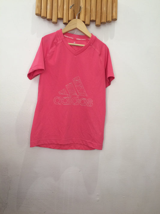 Hot pink adidas jersey 9-10y