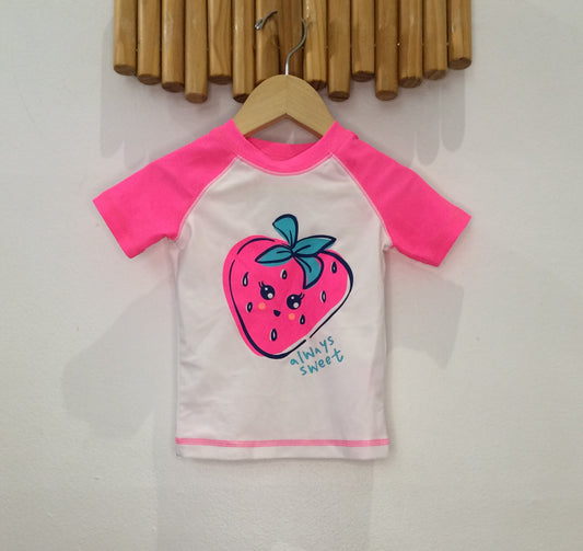 Strawberry rashguard 2y