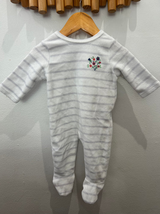 Bout'chou stripes fleecy sleeper 3m