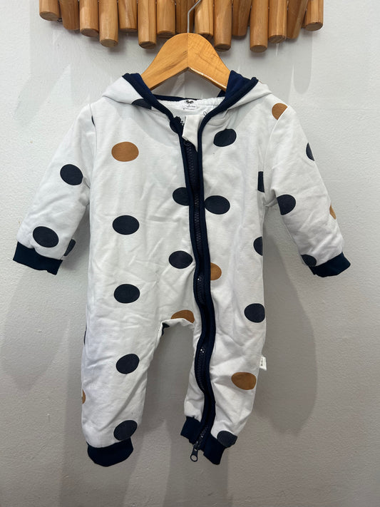 Circles zip-up romper 2-3y (Korean brand)