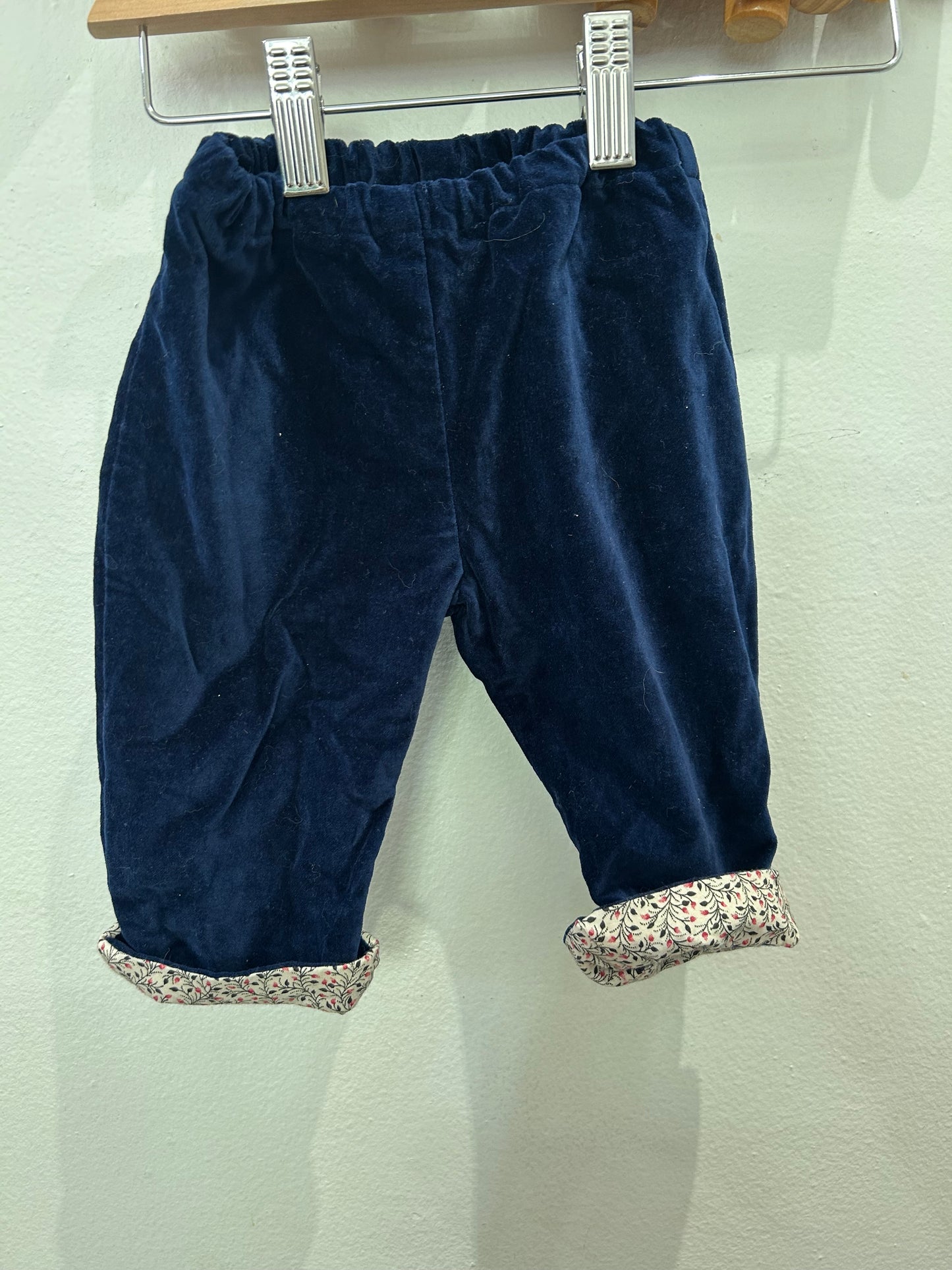 Blue velvet pants 6m