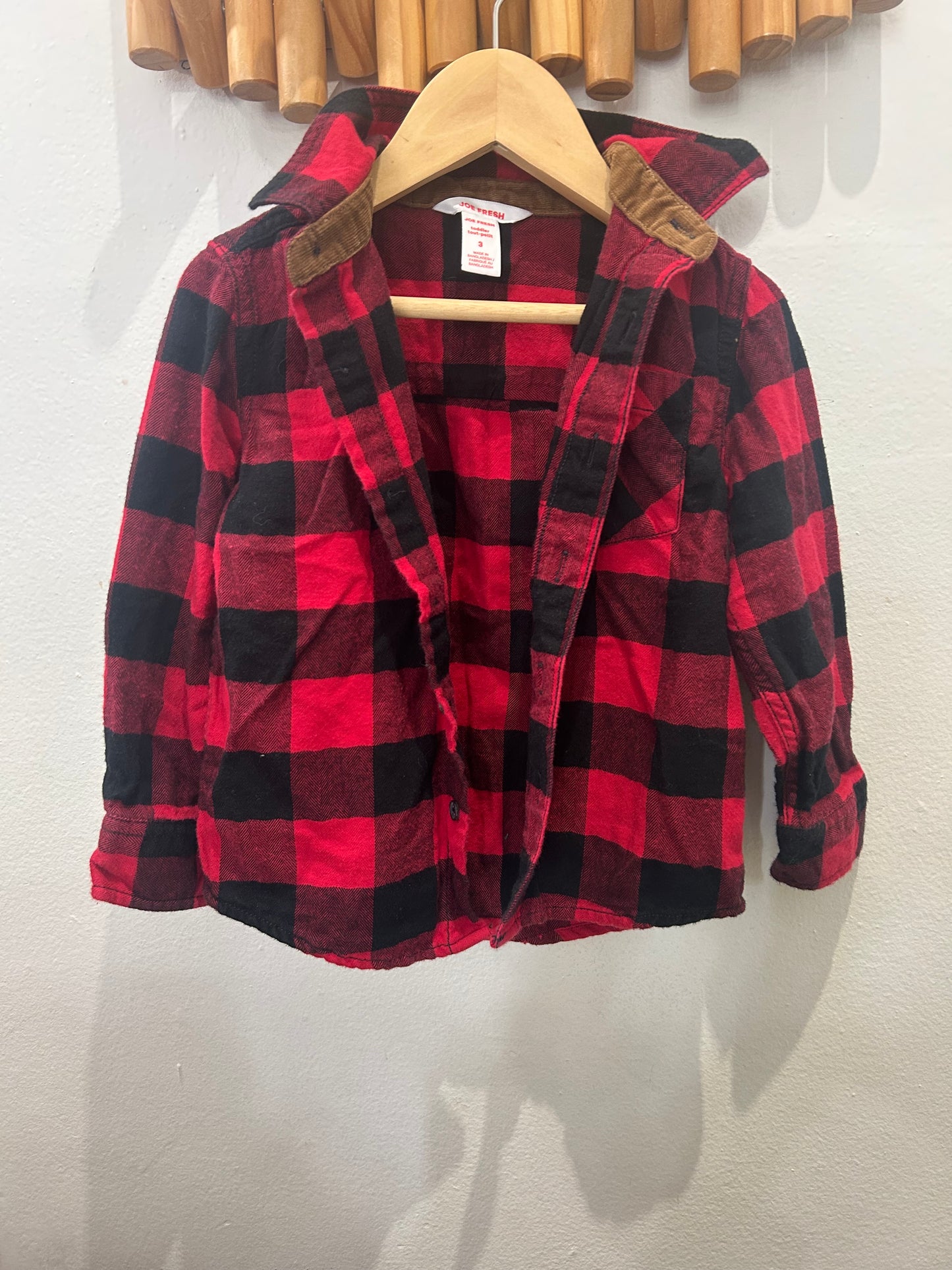 Blue and red flannel shirt 2y