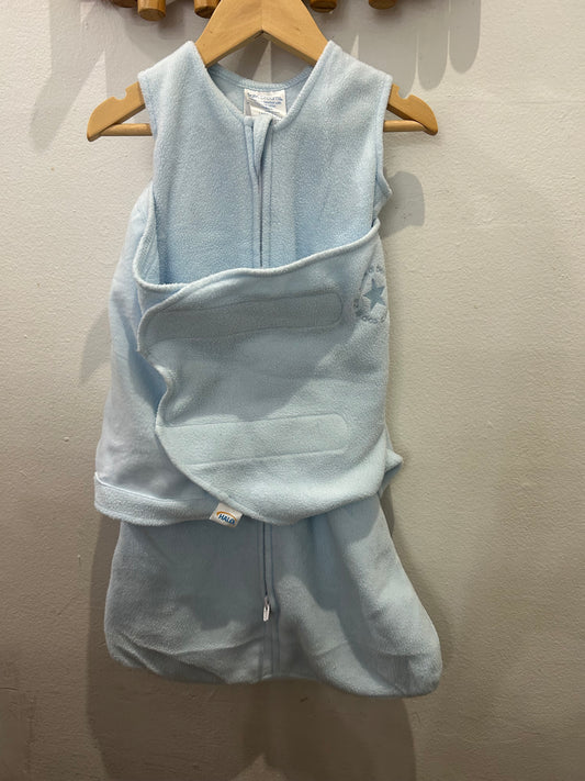 Sleepsack swaddle- blue fleece 3-6m