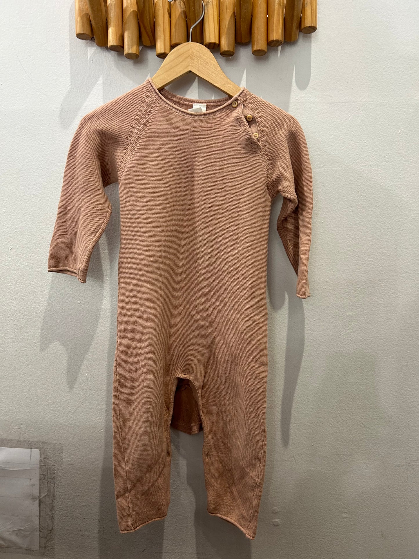 Romper peach knit 12-18m