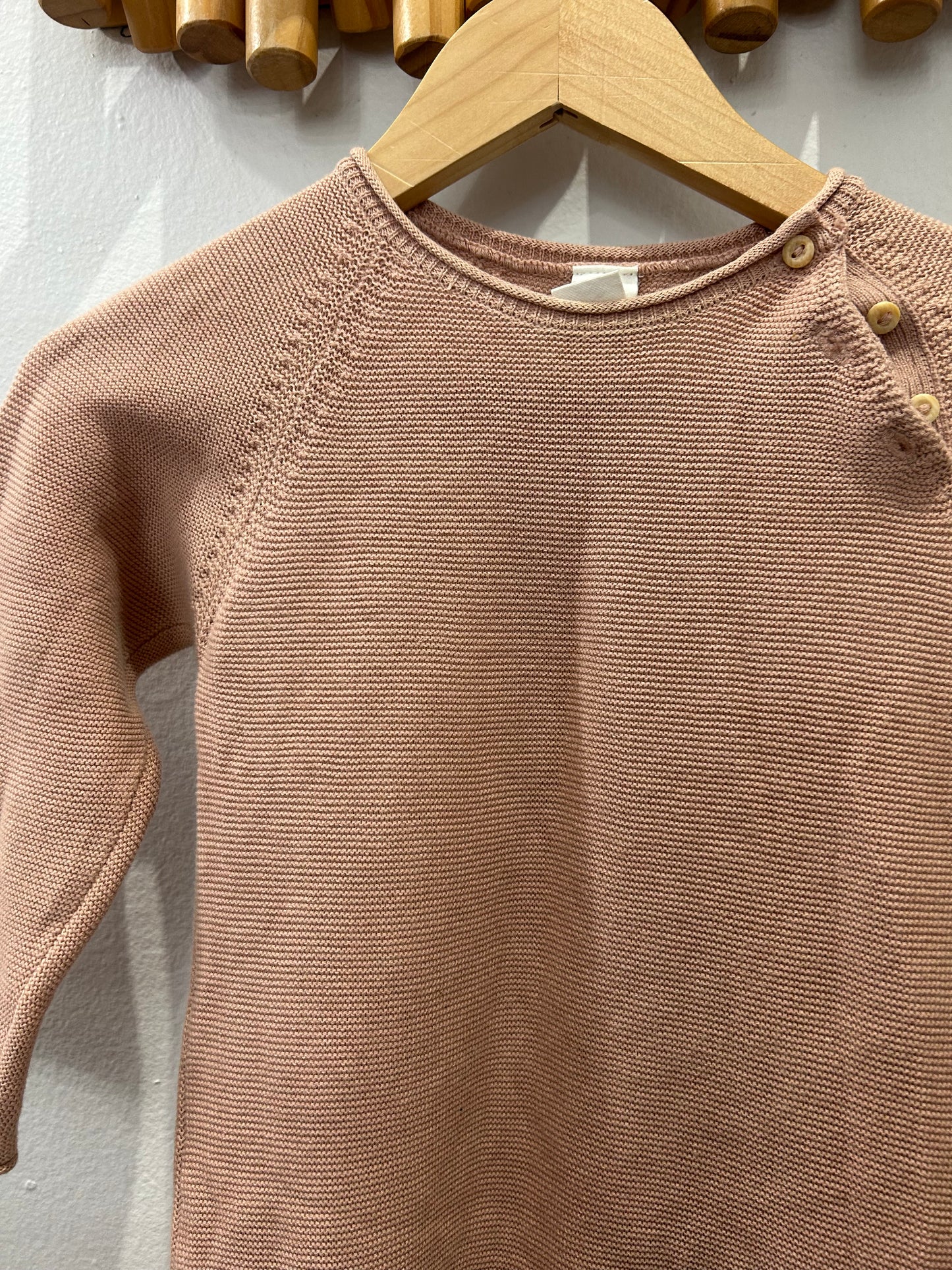 Romper peach knit 12-18m