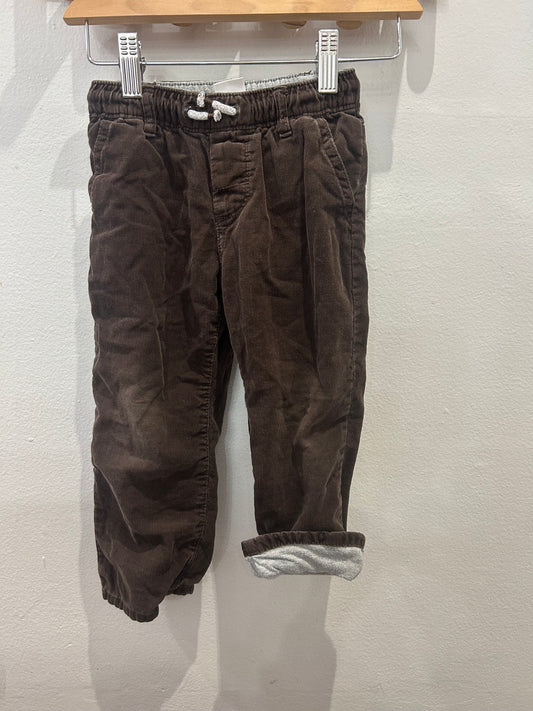 Pants brown lined cord joggers 2y