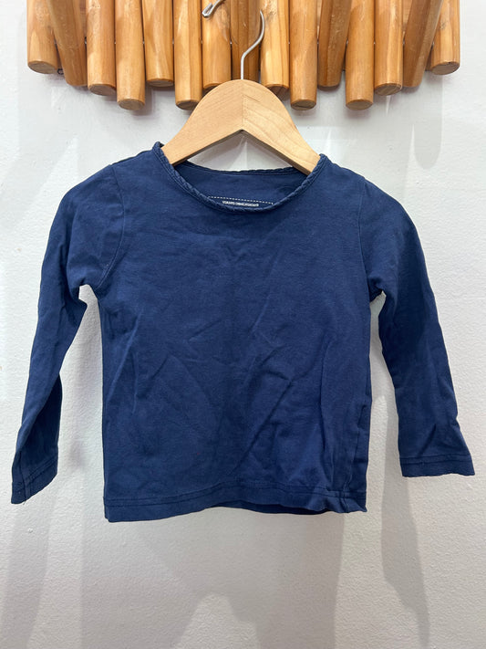 Long sleeve blue braid collar 12-18m