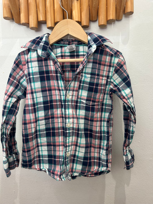 Shirt blue and pink checkered 3y