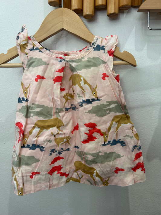 Dress pink deer 0-3m