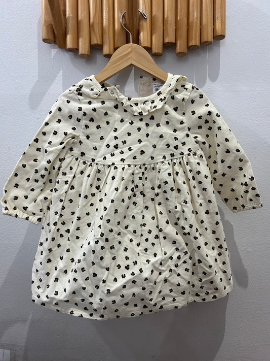 Dress animal print corduroy 18m