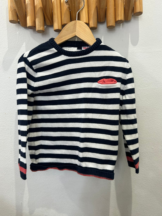 Sweater stripe peach detail 3-4y