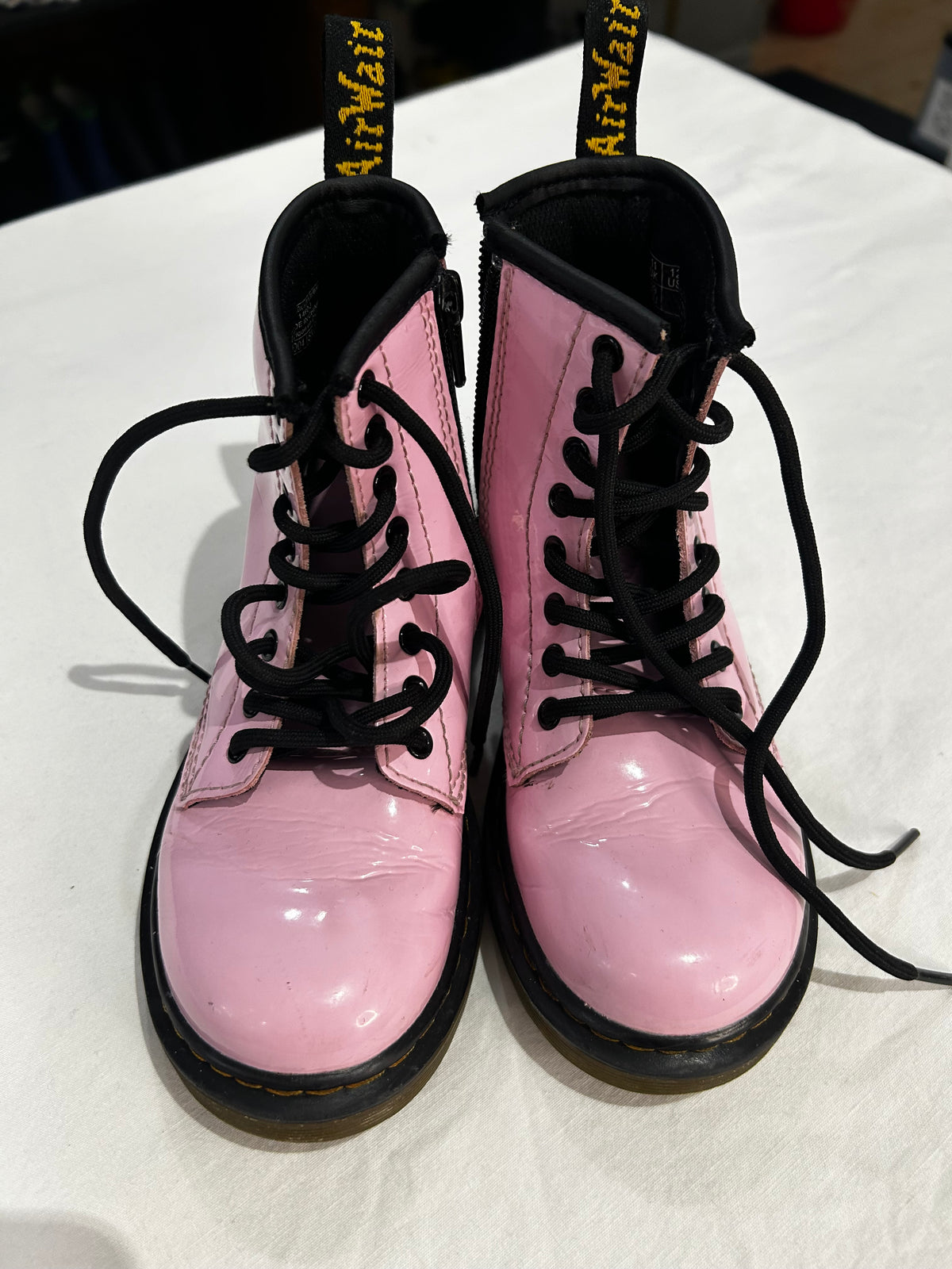 C12 pink combat boots