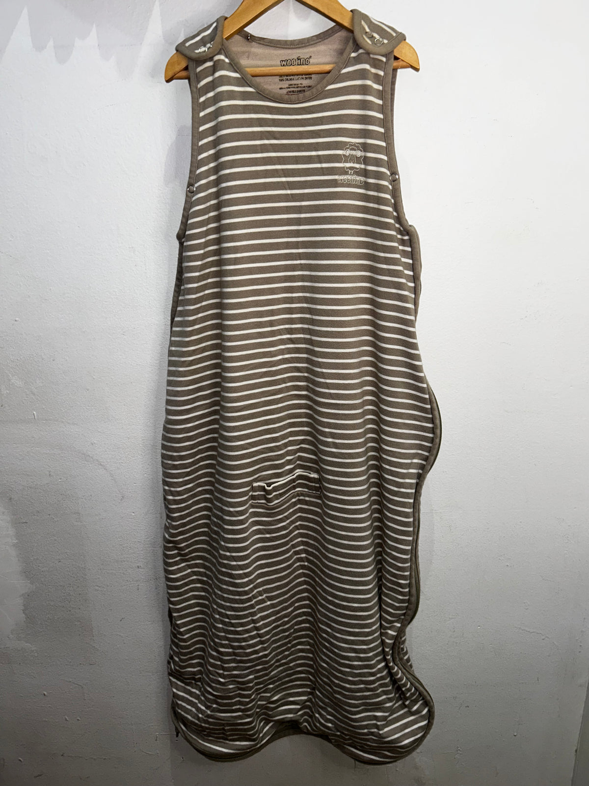 Woolino brown stripe sleepsack 2-4y all season
