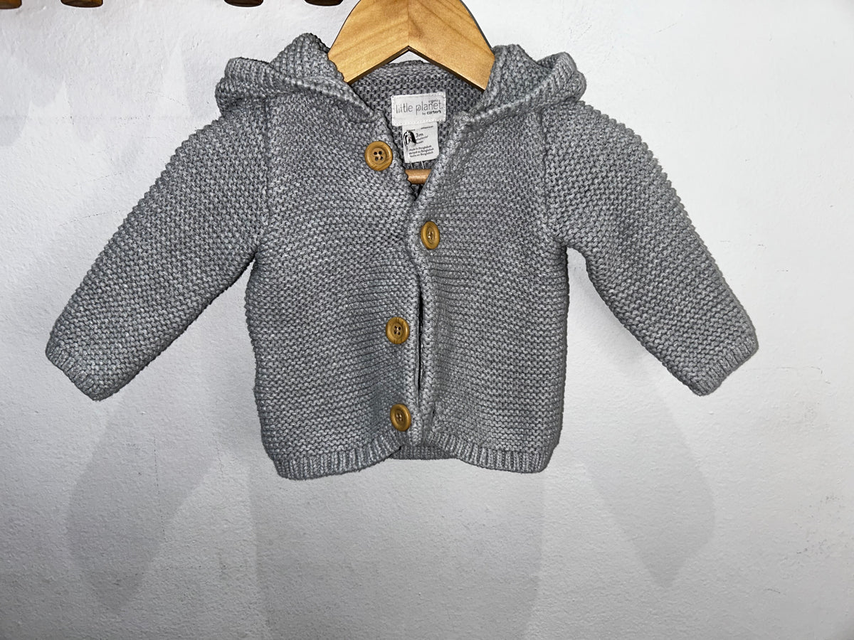Square knit cardigan 3m grey