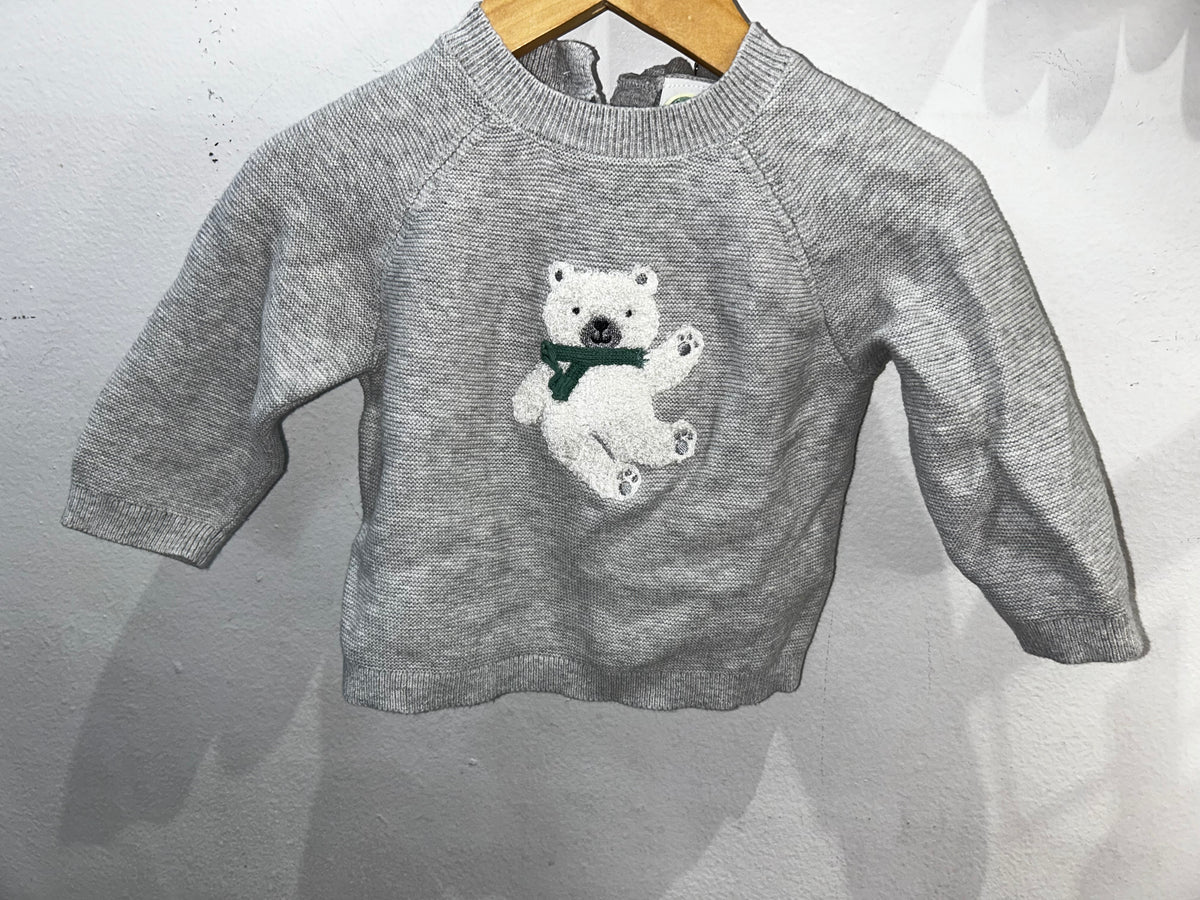 Grey sweater set with bear 9m
