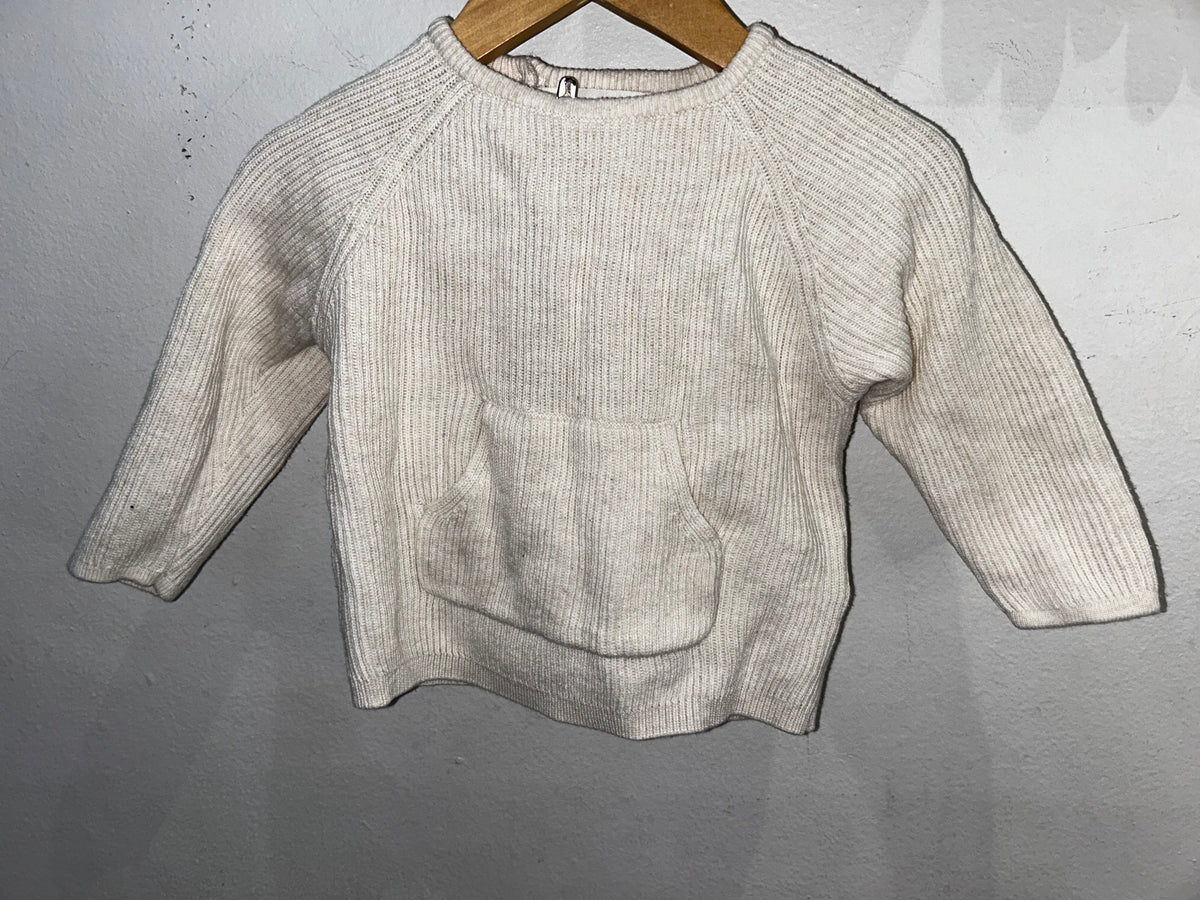 Cream ribbed sweater 6-9m
