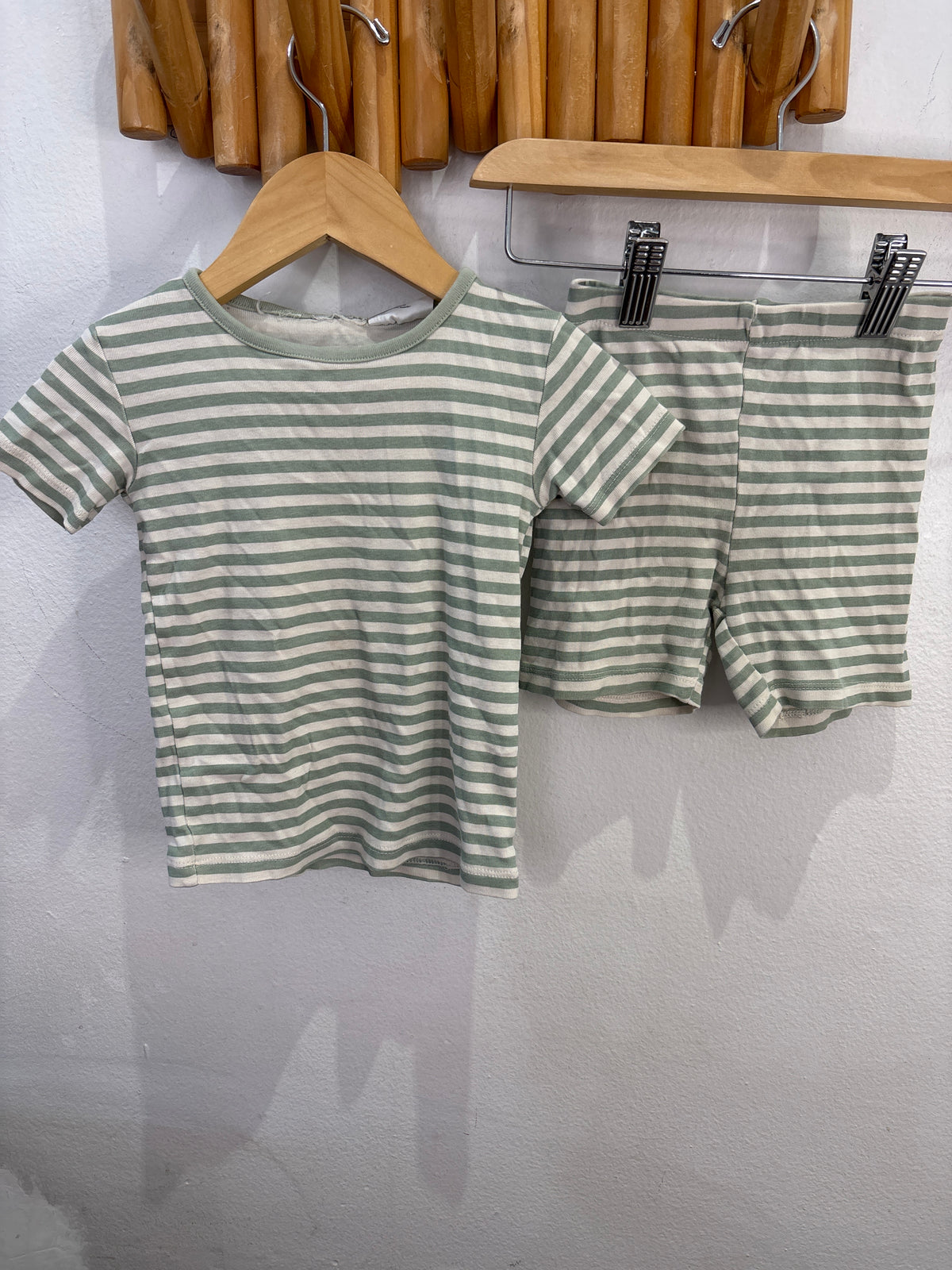 Teal stripes shorty pyjamas 3y