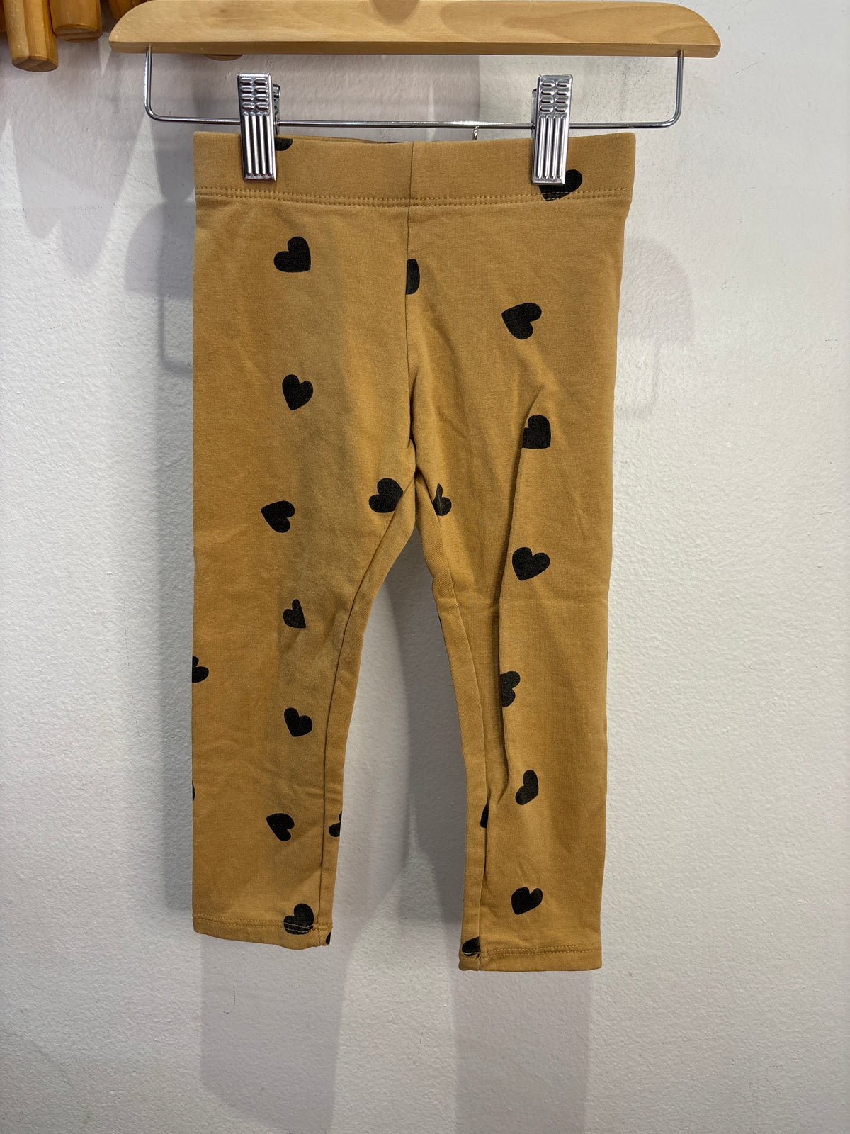 Brown hearts lined leggings 18-24m