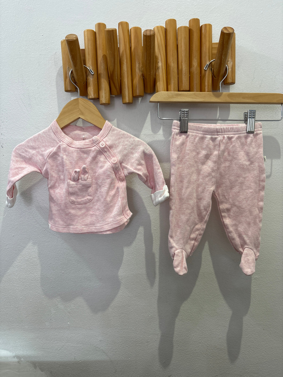 Pink footed lounge set newborn