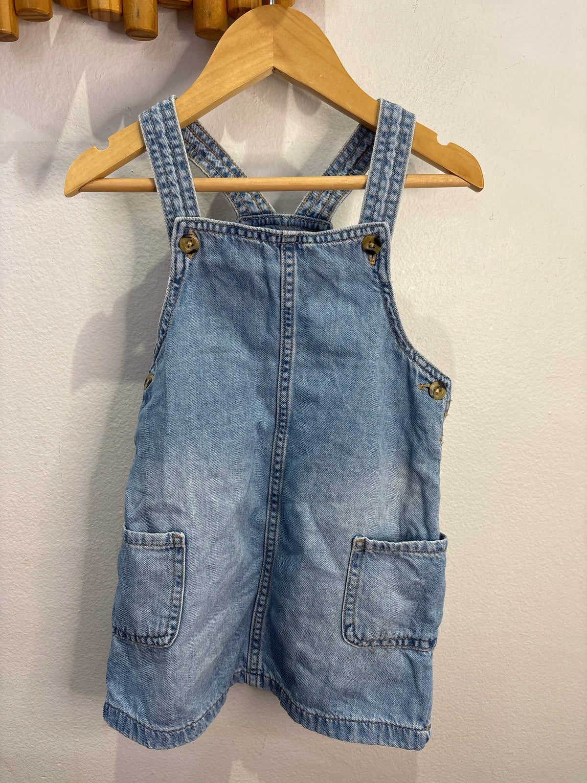 Denim light wash skirt romper 12-18m
