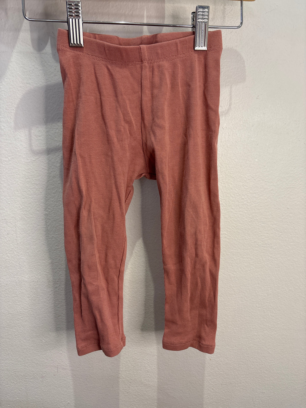 Peach ribbed leggings 12-18m