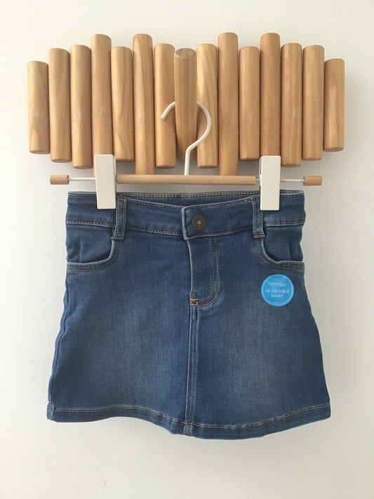 Denim adjustable waist skirt 4y NEW