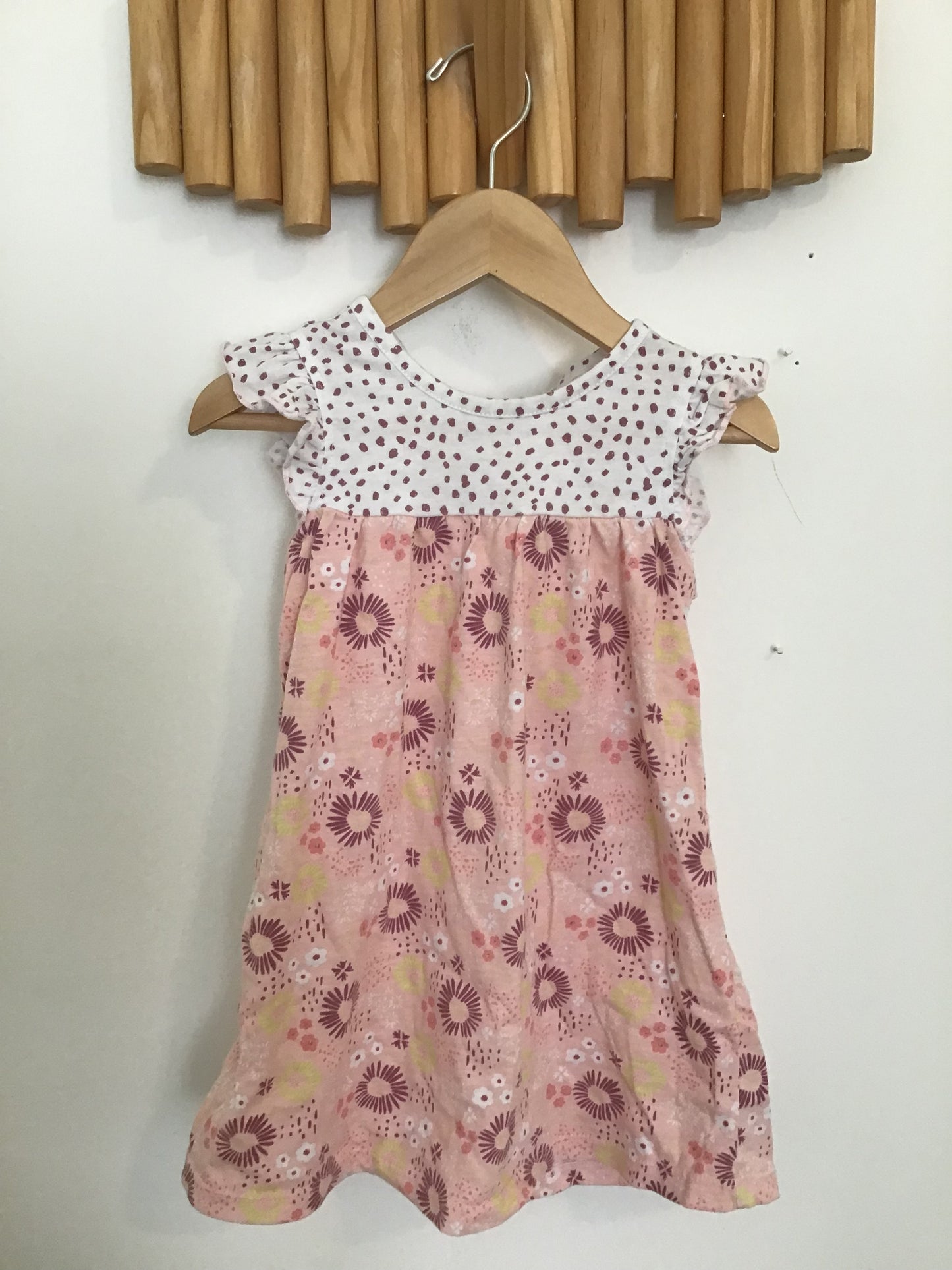 Magenta print dress 18-24m