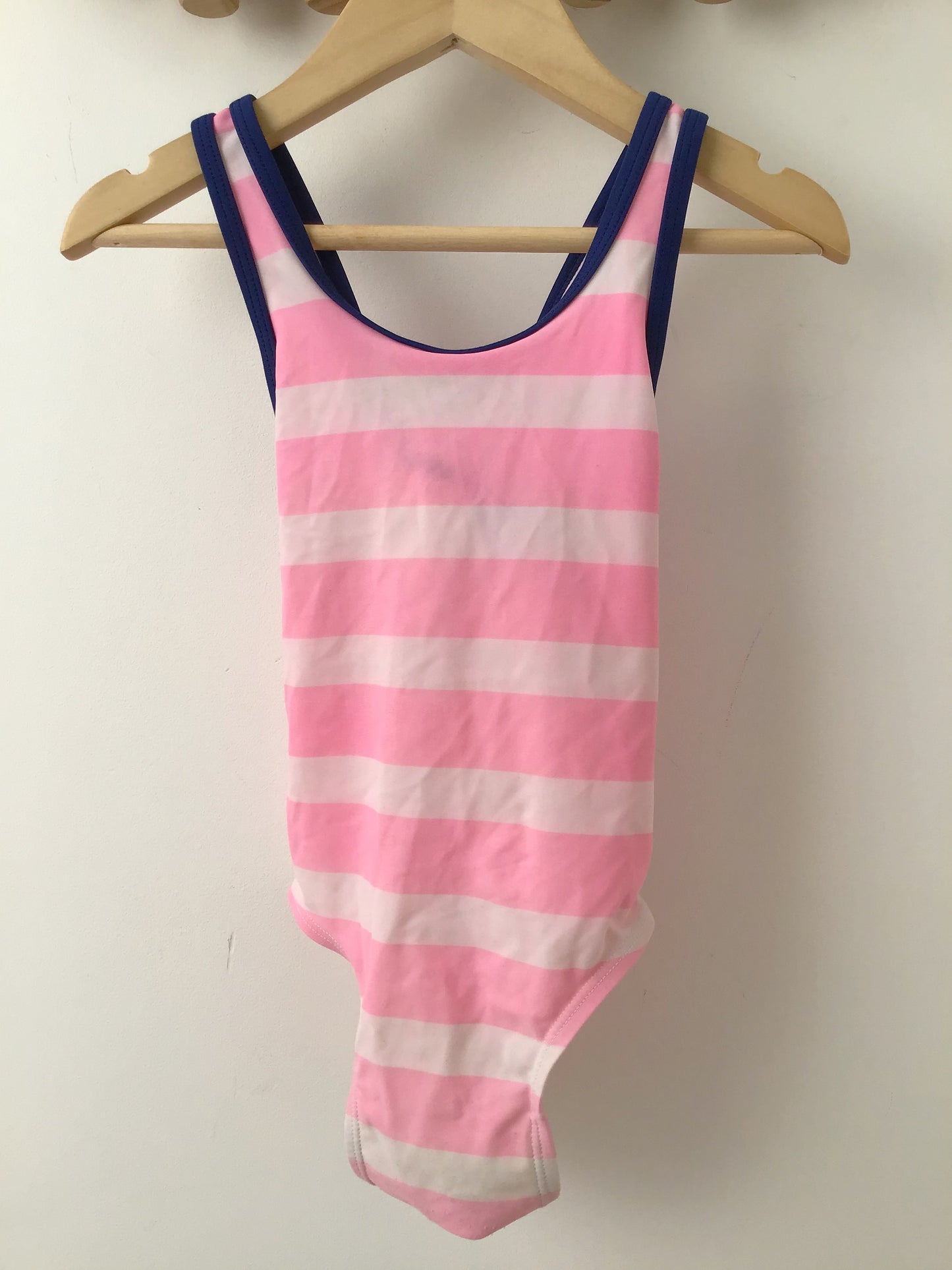 Pink striped swimsuit 2y