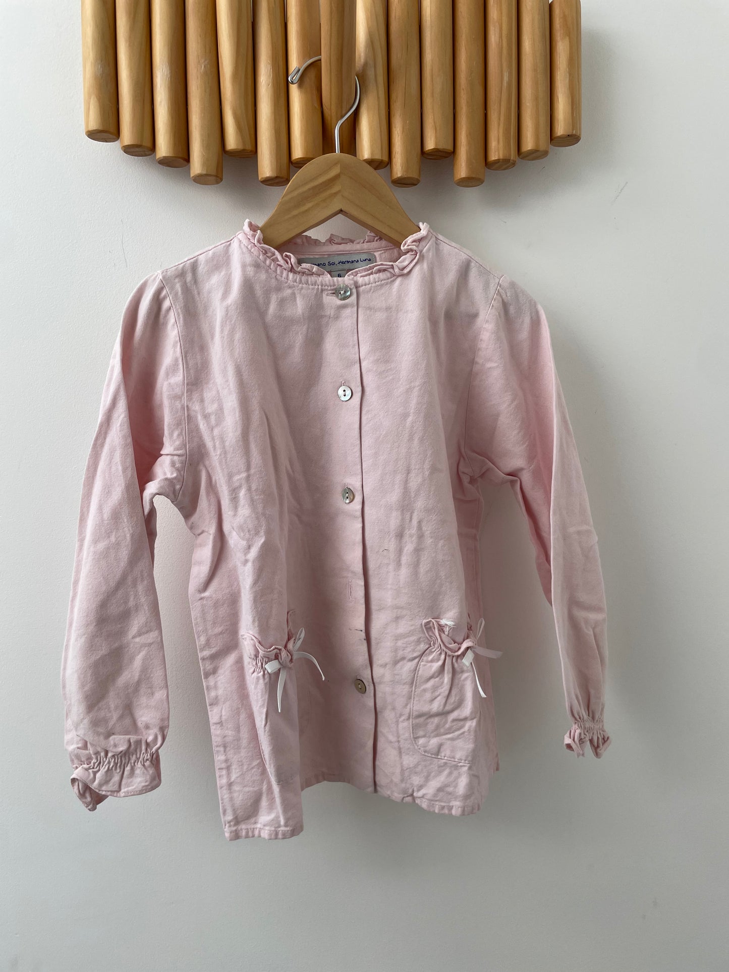 Pink linen blouse 6y