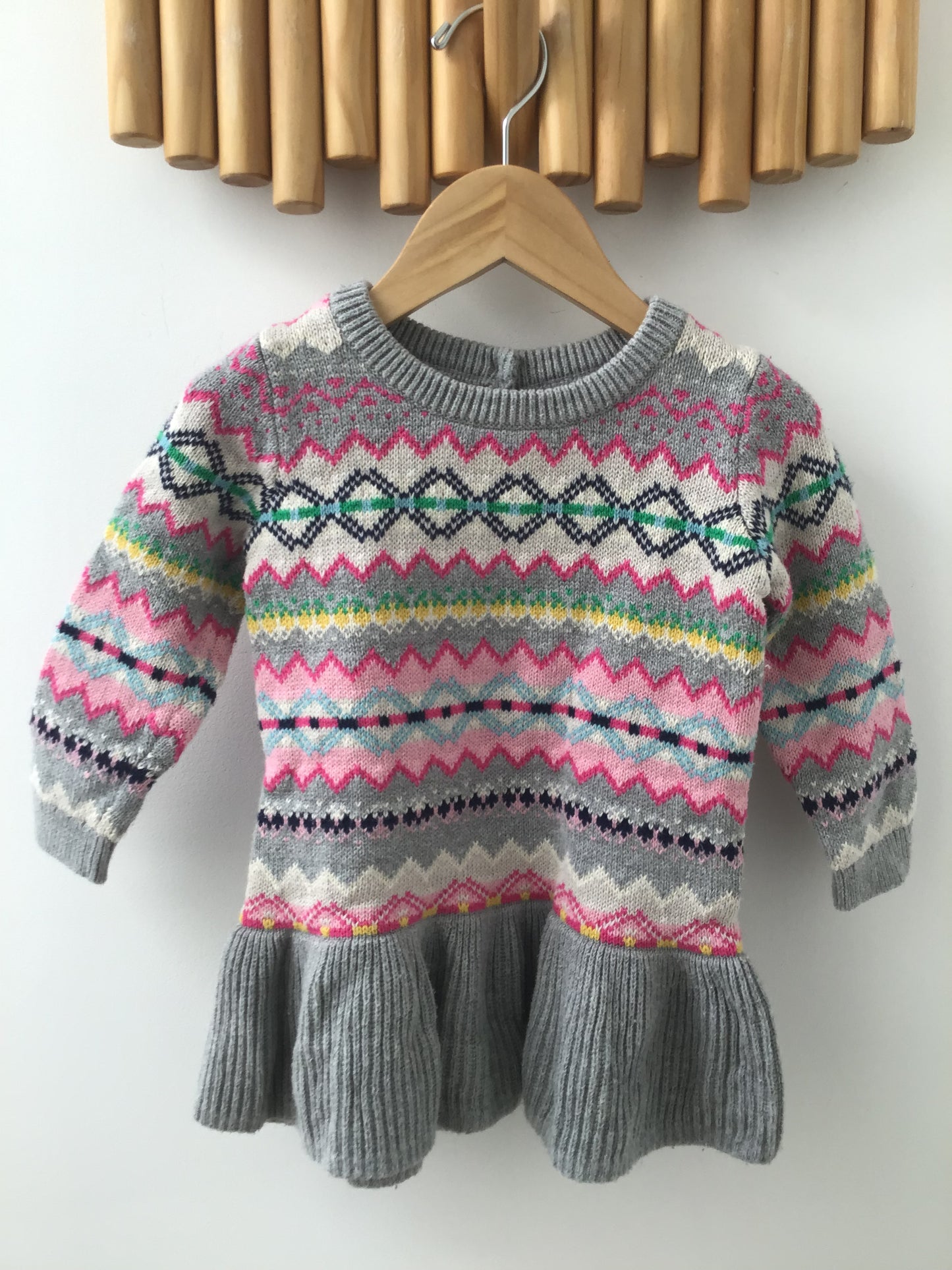 Patterned sweater dress 12-18m