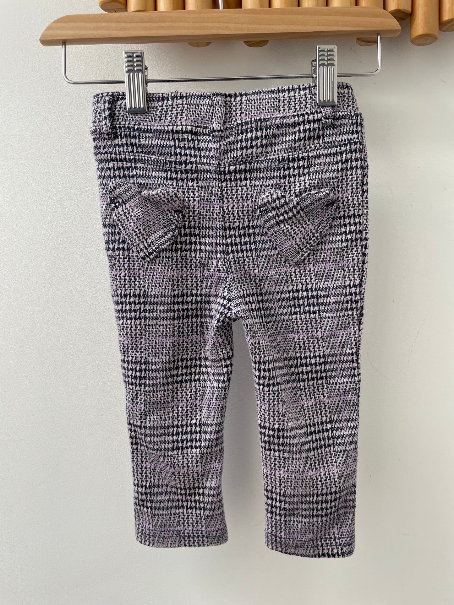 Purple checkered pants 12-18m