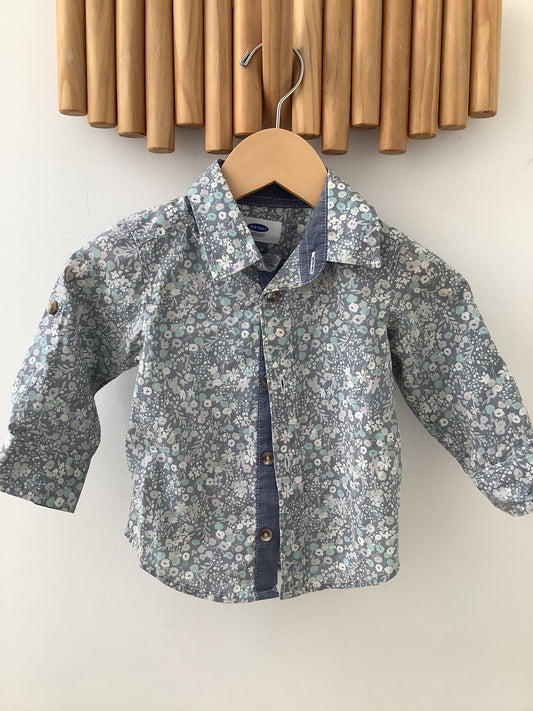 Fancy floral dress shirt 12-18m